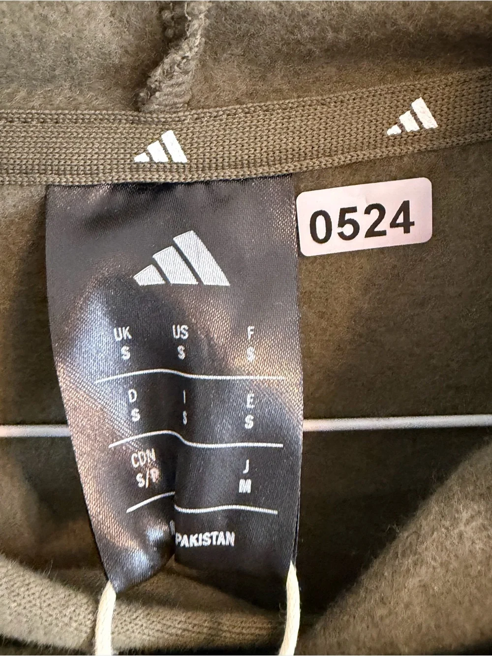 adidas Olive Green Pullover Hoodie with Trefoil Logo